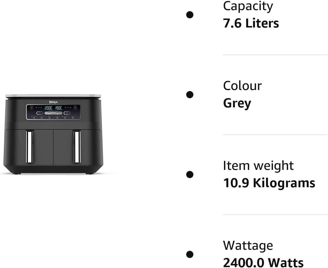 Ninja AF300UK Air Fryer Dual Zone, 7.6 Litres