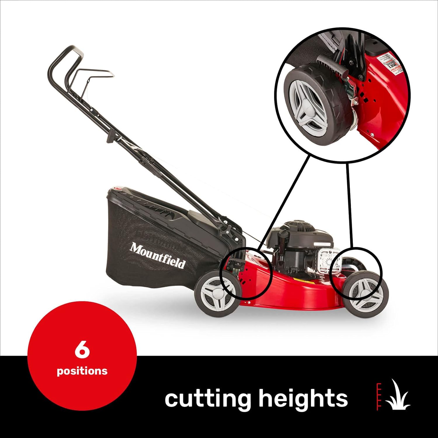 Mountfield lawn mower with manual drive, model HP185, red and grey, item 2L0481043/MC