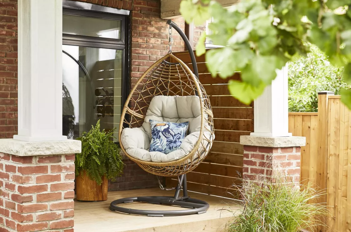 【Furniture】【BS】All Weather Single Outdoor Patio Egg Swing Chair w/ Stand(LIMITED QUANTITIES WHILE SUPPLIES LAST)