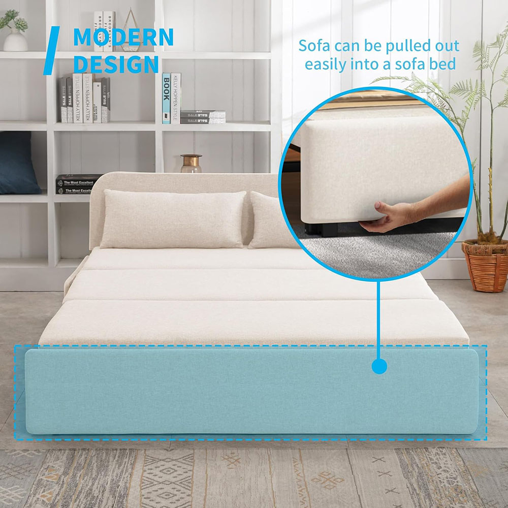 Mjkone Double Bed 2 in 1 Convertible Sofa Bed