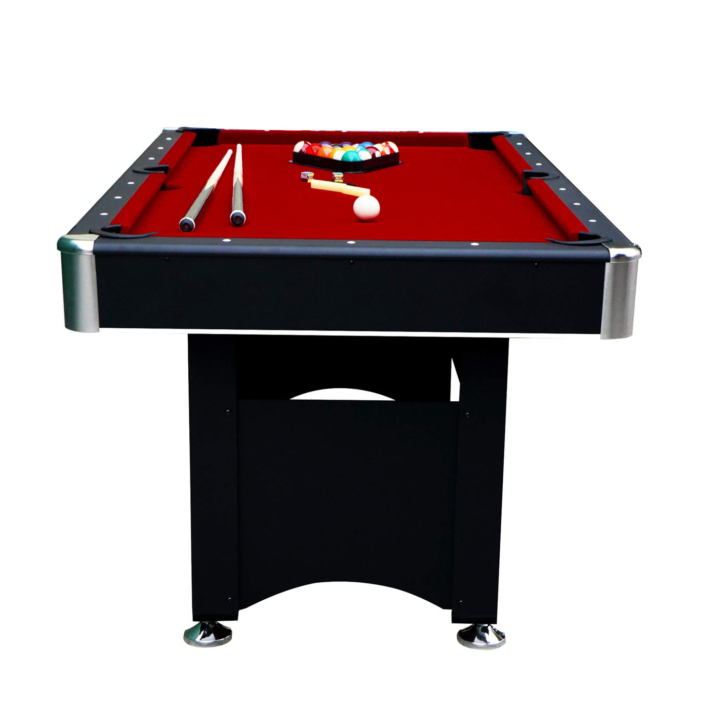Hathaway Spartan 6-Ft Pool & Table Tennis Multigame Table for Family Recreation Game Rooms with Red Felt Playing Surface, All Accessories Included - Black Finish, 72