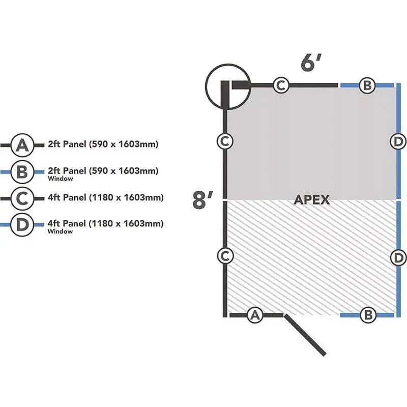 【Storage Shed】8' x 6' Forest Shiplap Potting Shed (1.8m x 2.4m)