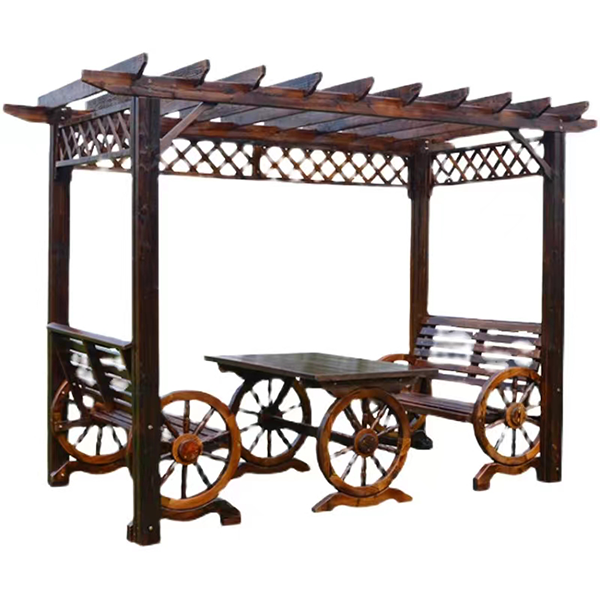 【Home&Garden】【BS】Outdoor courtyard log cabin pavilion