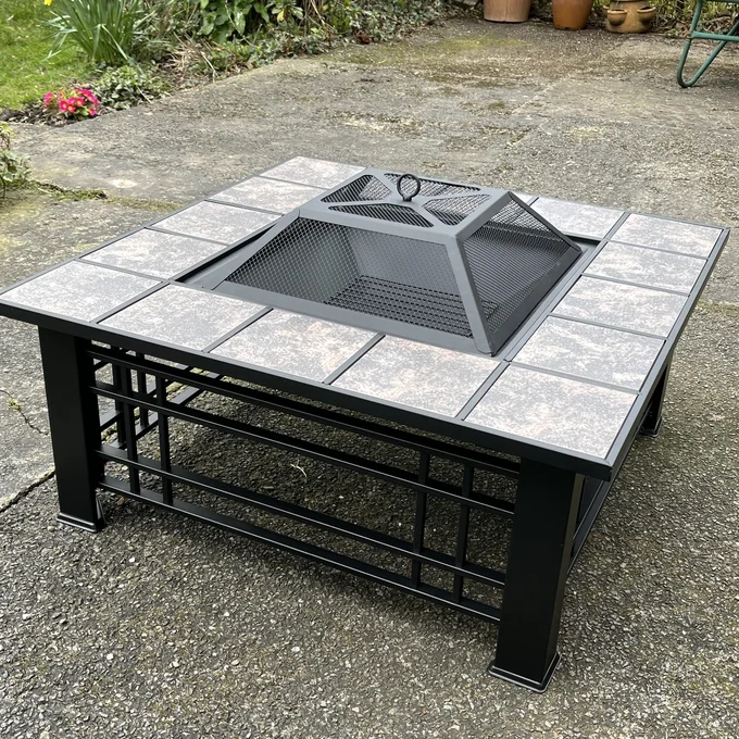 50Cm H x 81Cm W Steel Wood Burning Outdoor Fire Pit Table