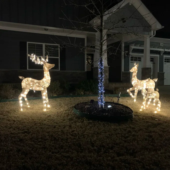 【Décor】【BS】3 Piece Christmas Deer Light Display Set