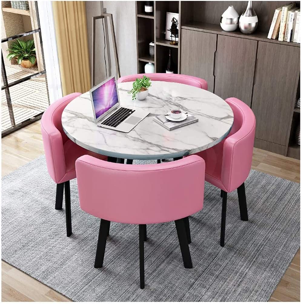 【Furniture】【BS】Kitchen Dining Table Set Round Dining Table Set for Home, Home Furniture Set 1 Table 4 Chairs