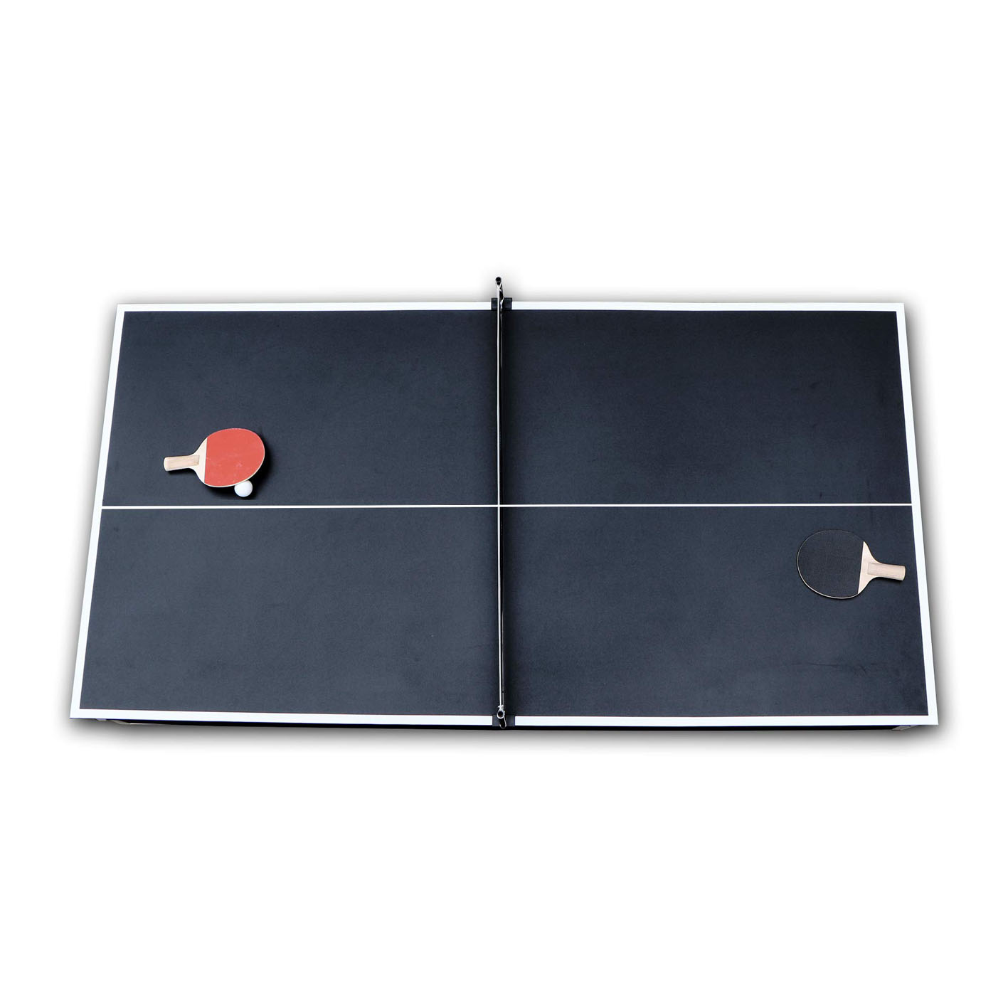 Hathaway Spartan 6-Ft Pool & Table Tennis Multigame Table for Family Recreation Game Rooms with Red Felt Playing Surface, All Accessories Included - Black Finish, 72
